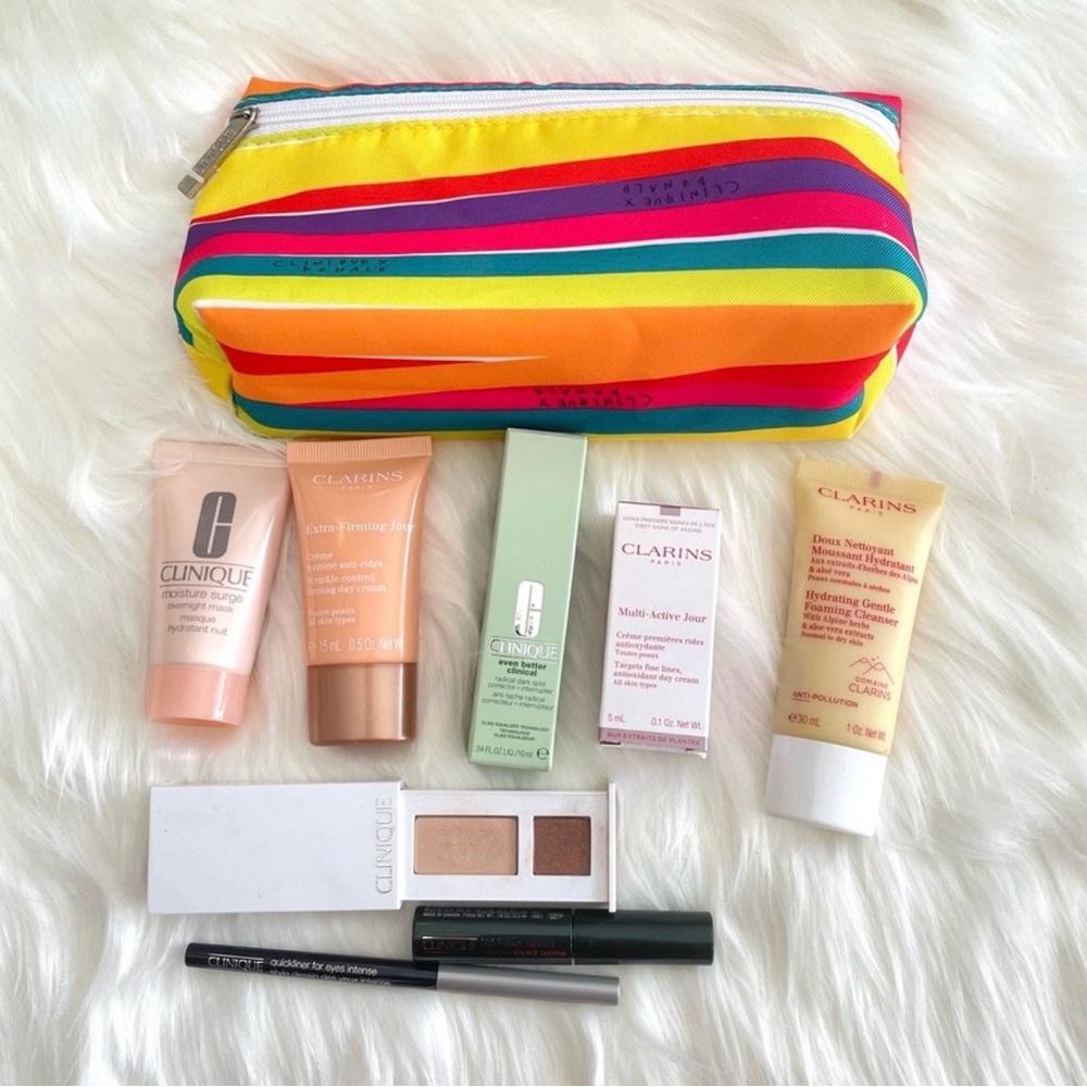 Clinique & Clarins Skincare Set +
Eye Makeup